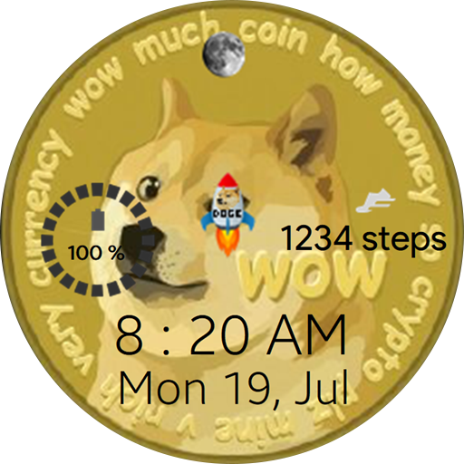 Dogecoin digital<br>
Watch face